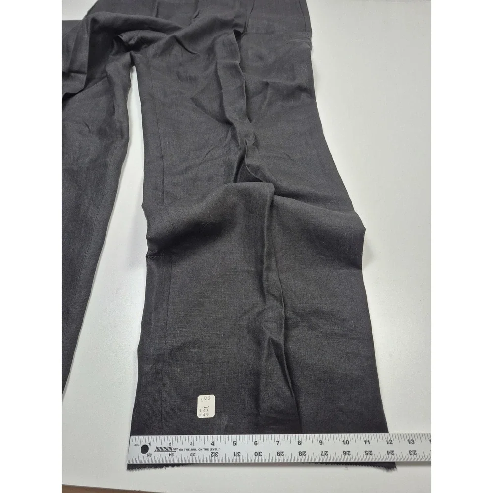 VTG Millena Suit Mens 4XL Black 100% Linen 2 Piece 49x36 Big Tall USA Summer